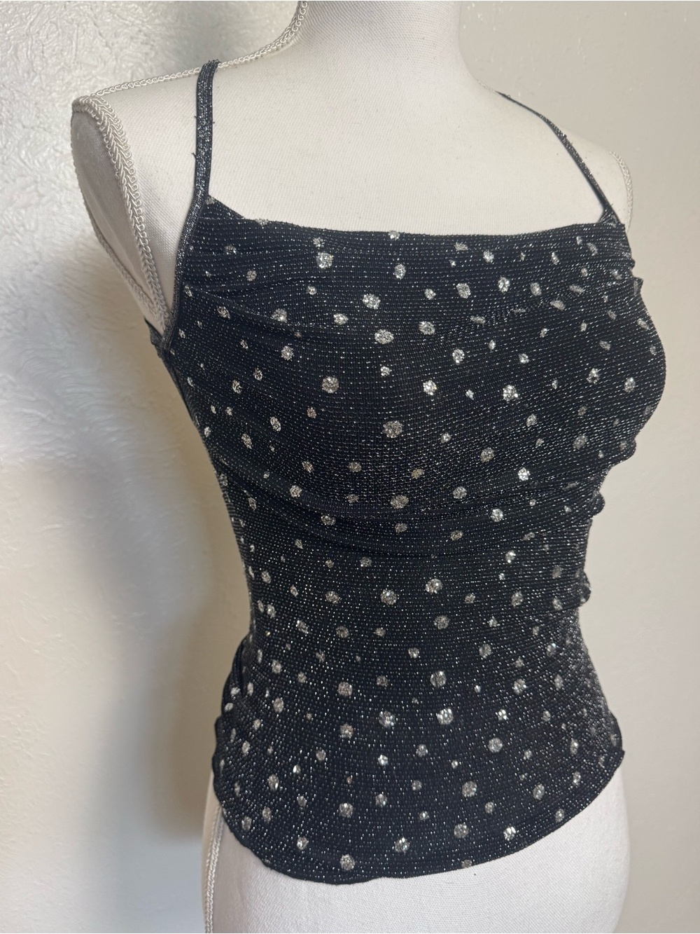 Formula X Sparkly Sheer Cross Back Tank Top